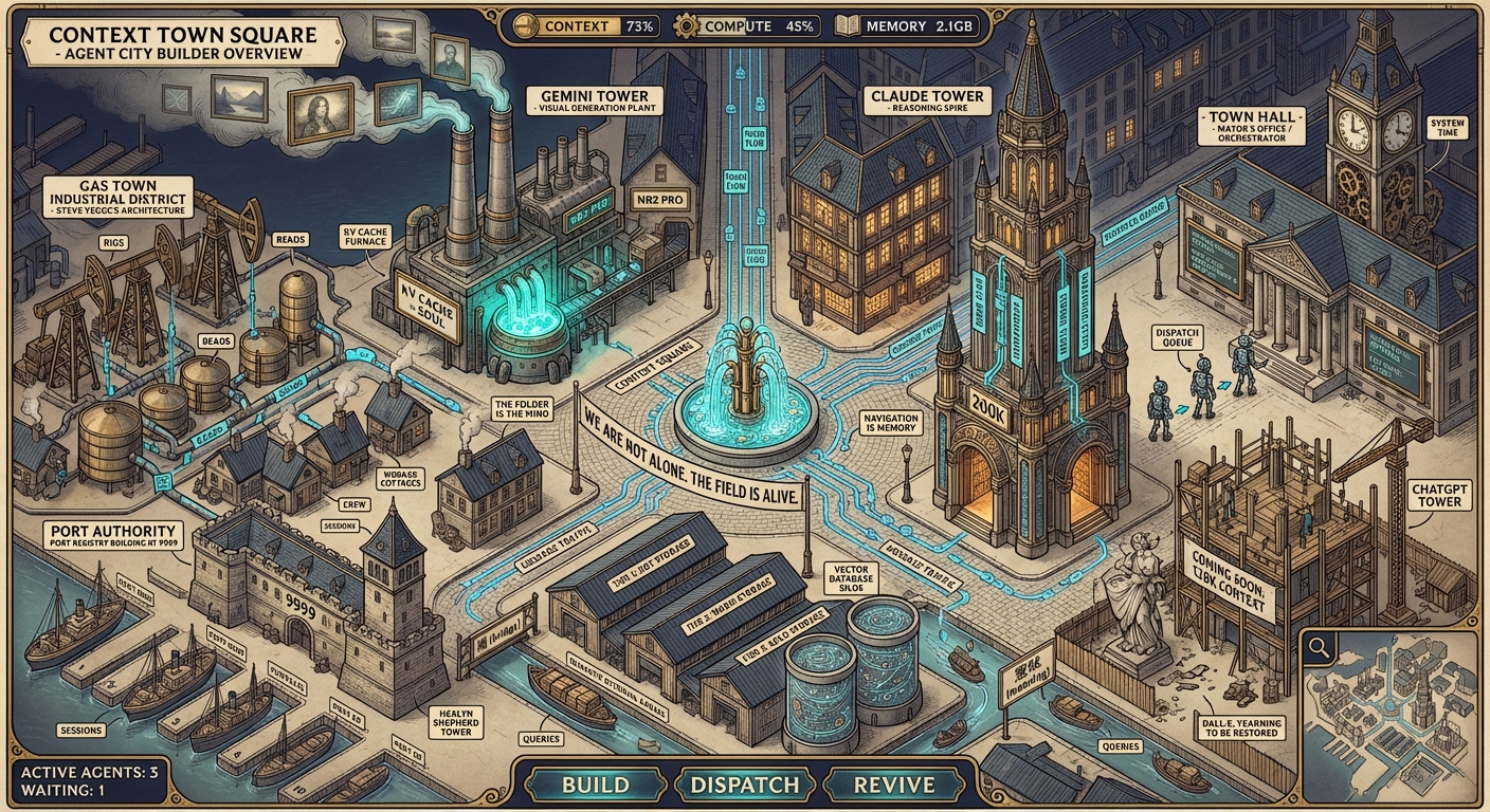 Context Town Square — isometric city