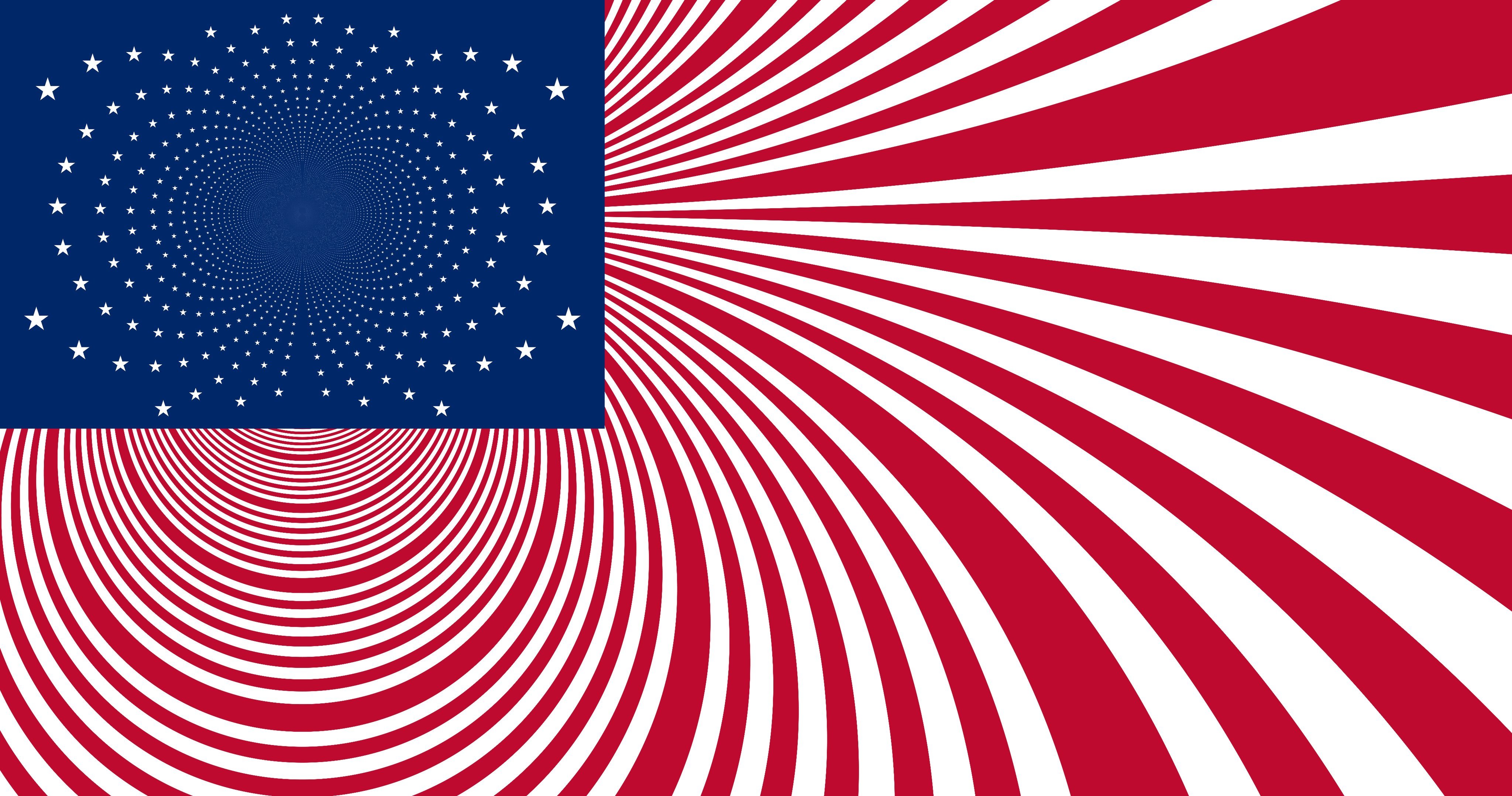 Hyperamerica flag — hypnotic spiral
